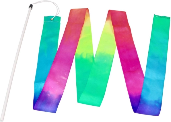 Goki gymnastická stuha s paličkou dúha