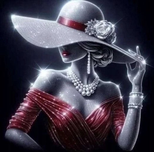 Diamantové maľovanie Dáma v trblietku 30 × 40 cm