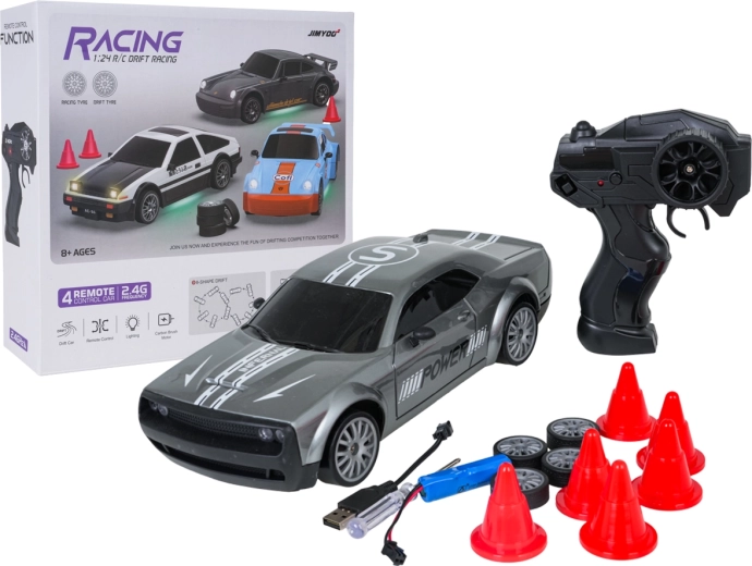 Diaľkovo ovládané driftovacie auto 1:24 s príslušenstvom