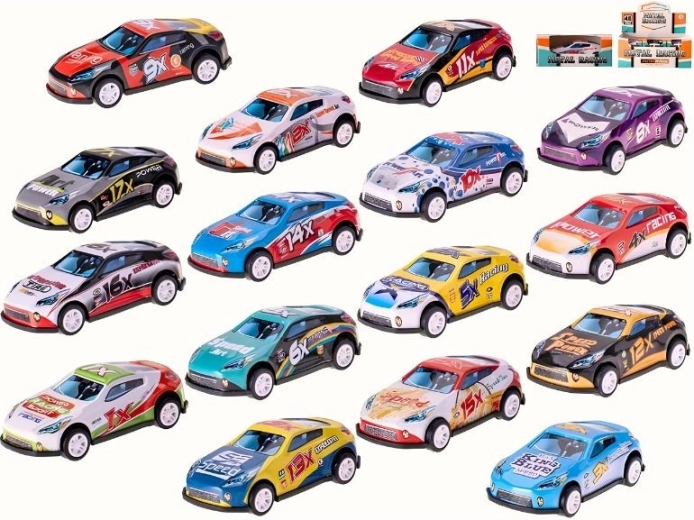Kovové pretekárske auto na spätný chod