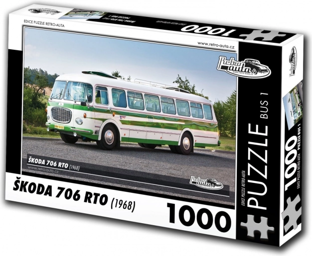 Puzzle RETRO-AUTA: autobus ŠKODA 706 RTO (1968) – 1000 dielikov
