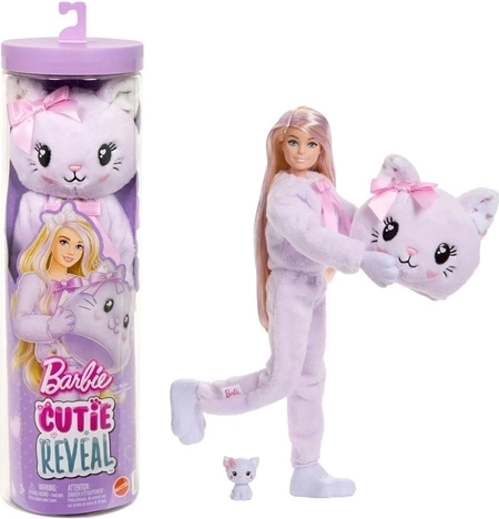 Barbie Cutie Reveal Sladké mašličky fialová mačička