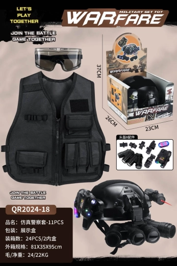 Vojenský policajný set pre malé deti s prilbou