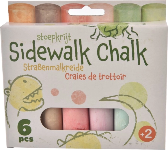 Farebné chodníkové kriedy jumbo 6 ks