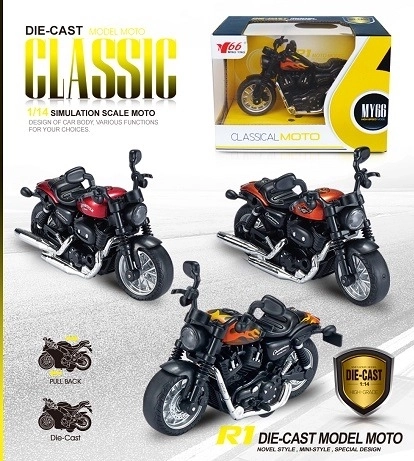 Kovová motorka 1:14