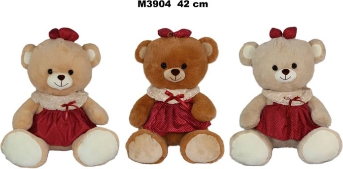 Plyšový medvedík v šatách 42 cm - 1 kus