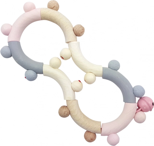 Hess drevené motorické hrkálka ružové