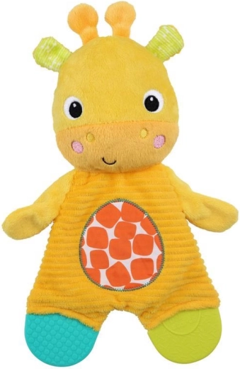 Bright Starts plyšové hryzátko Snuggle & Teethe sloník pre bábätká