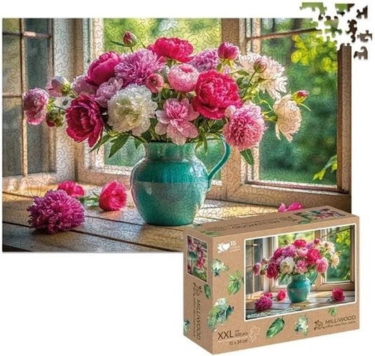 Milliwood drevené puzzle XXL Kvitnúce okno 500 dielikov