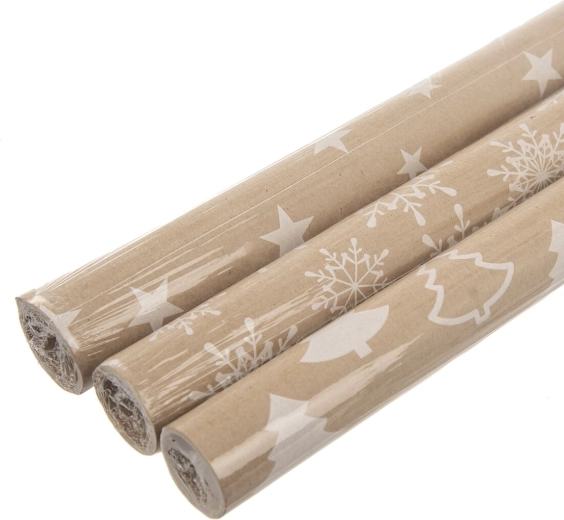 Vianočný kraftový baliaci papier hnedý 200 × 70 cm assort