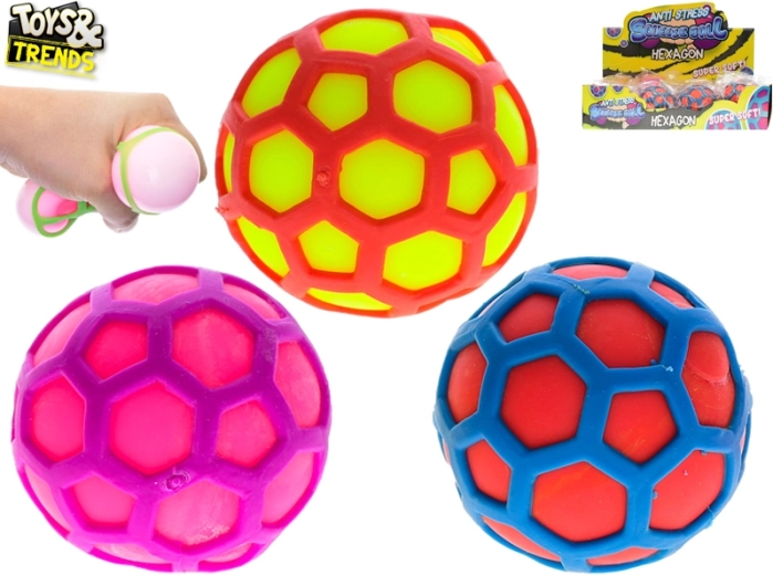 Strečový antistresový loptička Hexagon – Toys&Trends