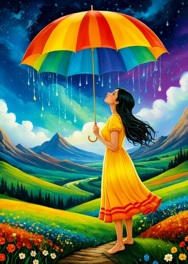 Enjoy puzzle Dúhový dáždnik 1000 dielikov