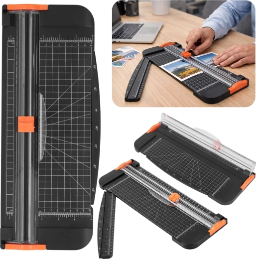 Ručná rezačka papiera A3 s posuvným nožom a výklopným pravítkom