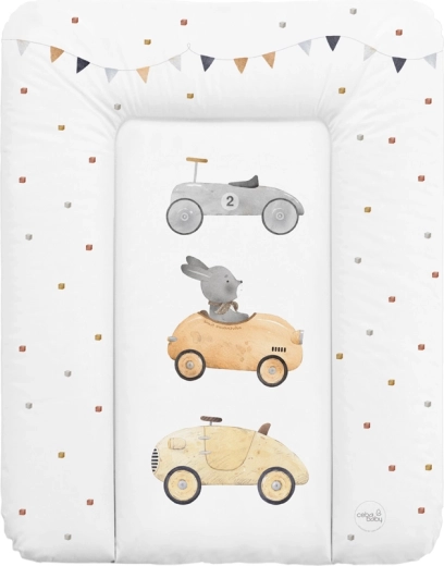 Ceba Baby mäkká prebaľovacia podložka na komodu 50 × 70 cm Basic Bunny Driver