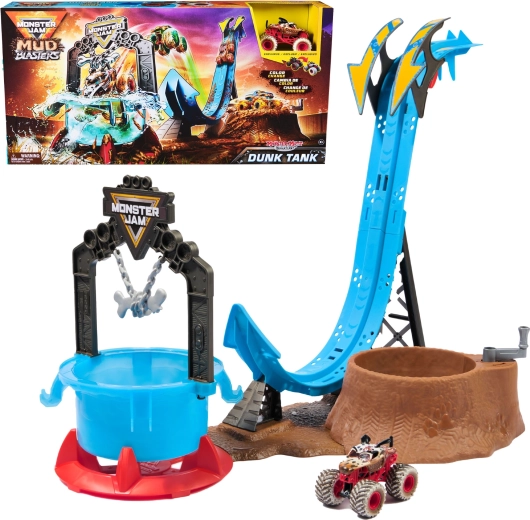 Monster Jam kaskadérska dráha Mud Blasters Monster Mutt Dalmatian s vozidlom 1:64