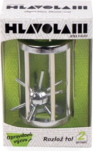 Kovový hlavolam JEŽKO V KLIETKE