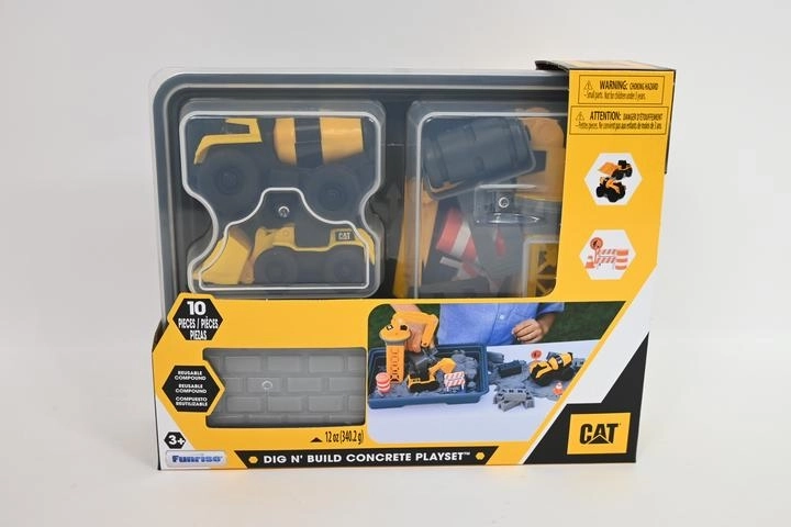 CAT stavebné vozidlá s modelovacou hmotou v kufríku