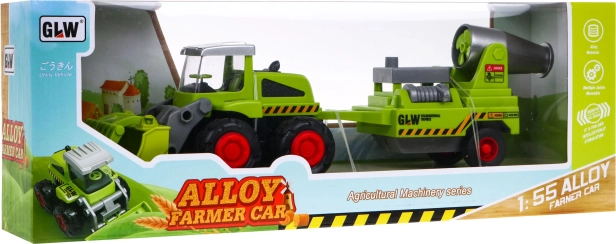 Detský poľnohospodársky nakladač s traktorom a postrekovačom