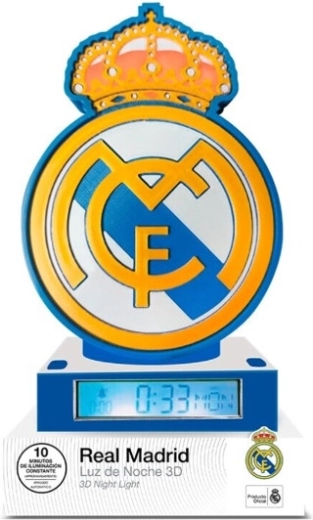 3D lampička s budíkom a hymnou Hala Madrid Real Madrid