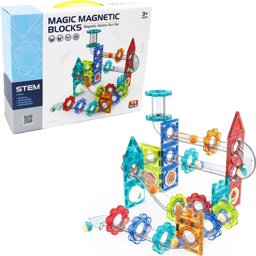Magnetická guľôčková dráha 74 dielov