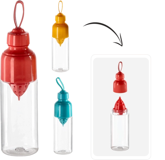 Plastová fľaša 600 ml s integrovaným odšťavovačom na citrusy