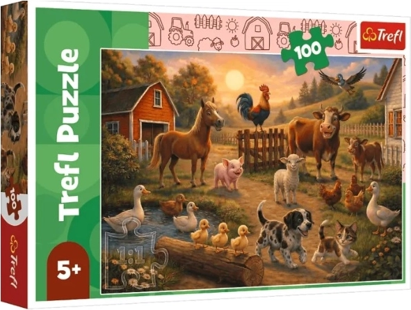 Detské puzzle 100 dielikov Priatelia z dediny