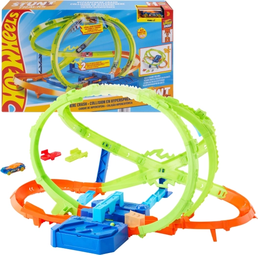Hot Wheels Stunt Tracks Hipersféra kraks pretekárska dráha s pohonom + autíčko