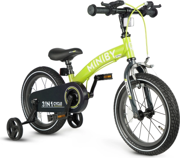 Qplay Miniby 3v1 detský bicykel 14" zelený