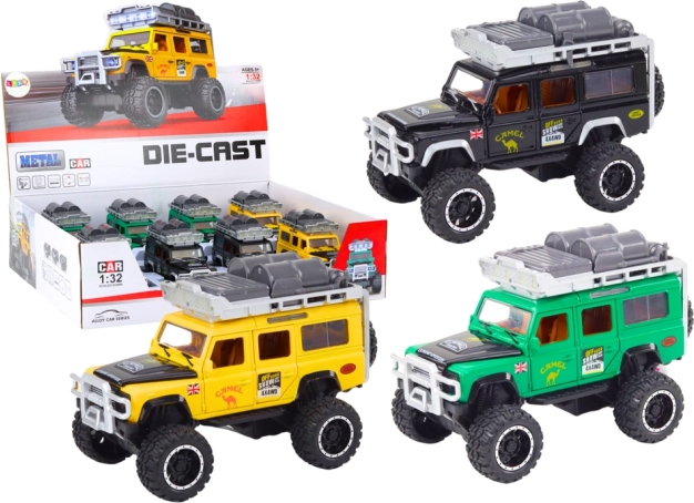 kovový terénny voz 1:32 so svetlami a zvukmi, zotrvačník