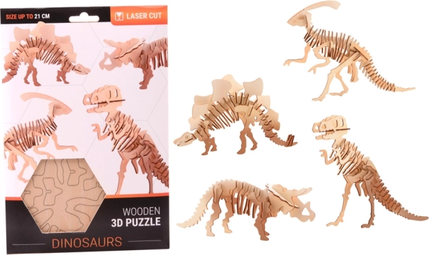 3D drevené puzzle dinosaurus