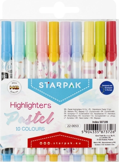 Pastelové zvýrazňovače STARPAK – sada 10 ks