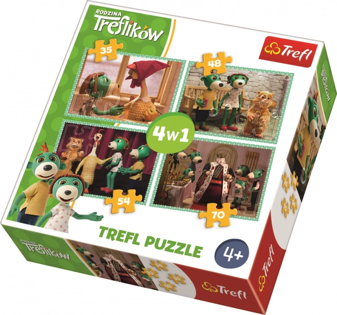 Puzzle Treflíci 4v1 s rôznou náročnosťou