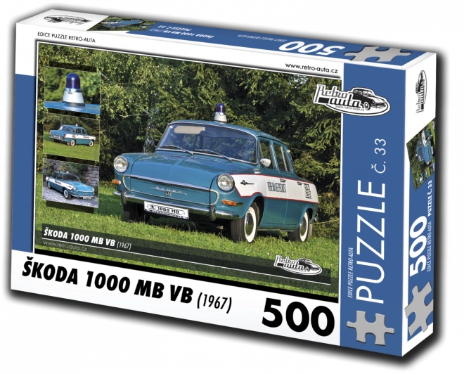 Puzzle Retro-autá Škoda 1000 MB VB (1967) 500 dielikov