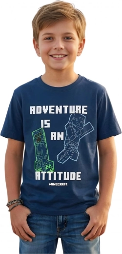 Chlapčenské tmavomodré tričko Minecraft