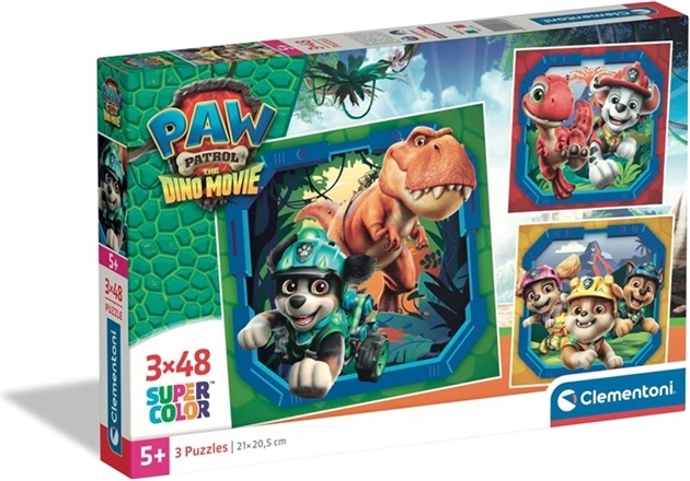 Clementoni puzzle Paw Patrol Dino Movie 3×48 dielikov (square)