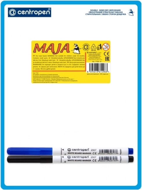 Centropen Stierateľná tabuľka A5 obojstranná s 2 fixami