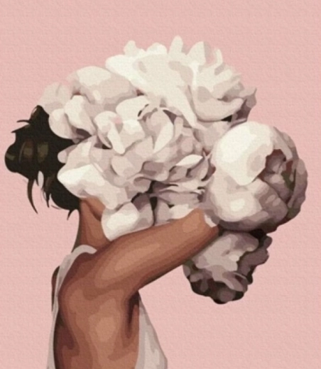 Diamantové maľovanie – abstraktná hlava v oblakoch 30 × 40 cm