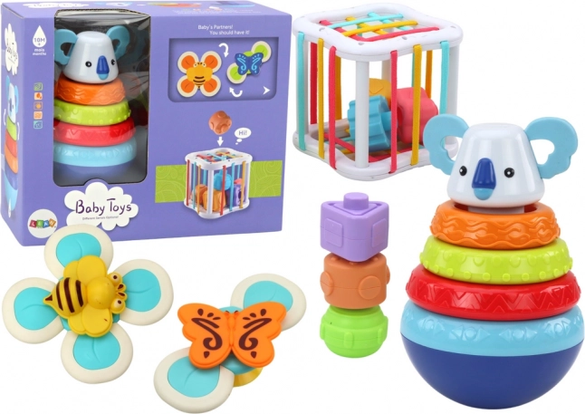 Sada zmyslových hračiek Tower Koala Educational Cube Spinners