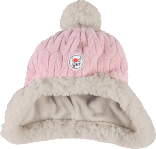 Lodger fleecová čiapka Hatter Empire Fleece Sensitive s bambuľou ružová (3–6 mesiacov)