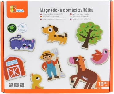 VIGA magnetickí farmárski priatelia – sada 20 drevených magnetov