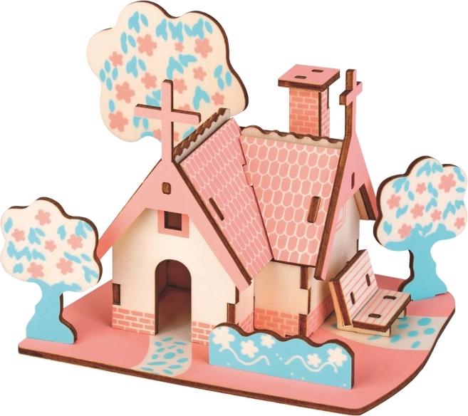 Woodcraft drevené 3D puzzle americká chata