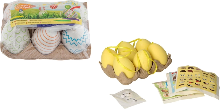 Veľkonočné plastové vajíčka – sada 6 ks