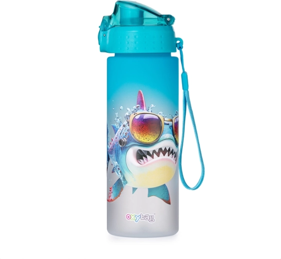 Fľaša na pitie OXY Click 600 ml Crazy Animals Žralok