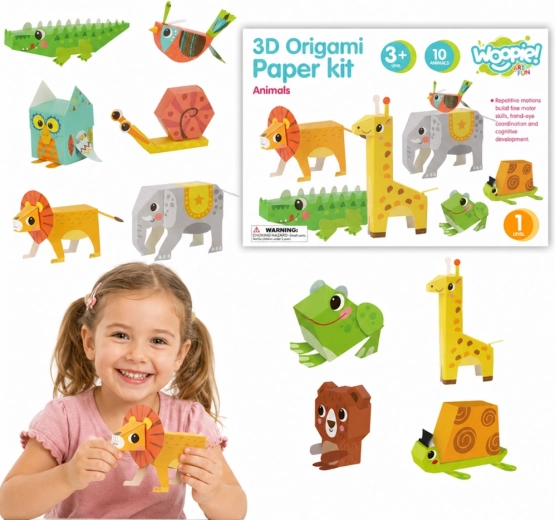 Kreatívna súprava WOOPIE ART&FUN 3D origami zvieratká – 10 zvieratiek