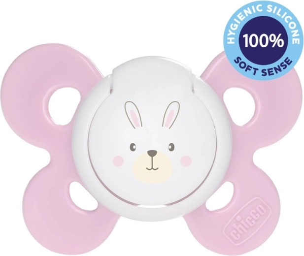 Chicco cumlík Physio Comfort silikónový 2–6 m, dievča – zajačik