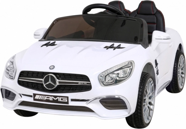 Detské elektrické autíčko MERCEDES-AMG SL 65 S, biele, s diaľkovým ovládaním
