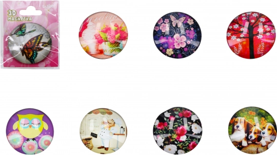 Sklenený 3D magnet Mix