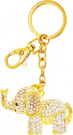 Zlatý prívesok na kľúče slon Deluxe