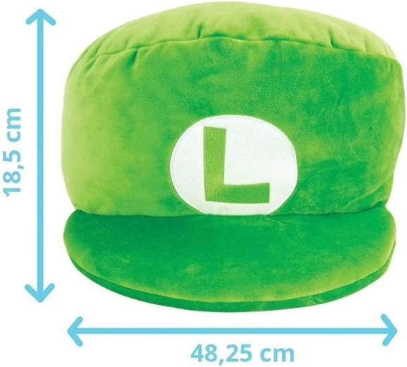 TOMY Nintendo Super Mario plyšová čiapka Luigi