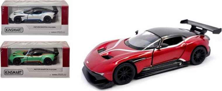 Kinsmart Aston Martin Vulcan 1:38 – kovový model auta s pull-back pohonom